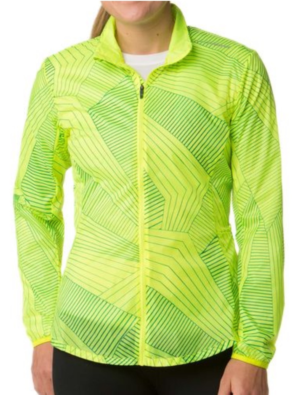 Brooks Women's Lightweight Running Jacket Windbreaker in Neon Yellow W2566 Sz XS